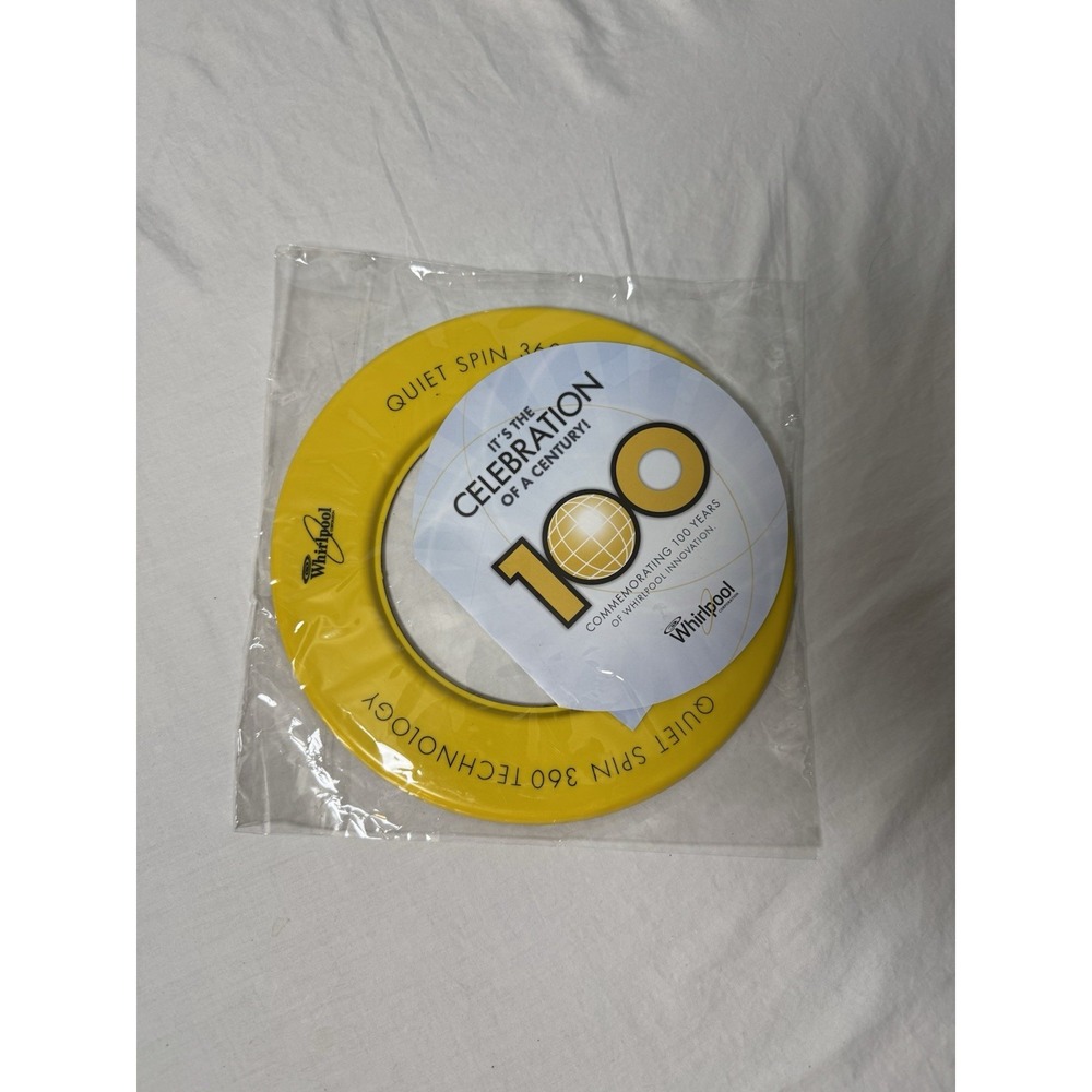 Whirlpool 100 Years Anniversary Promotional Plastic Flying Disk Set of 2 Yellow